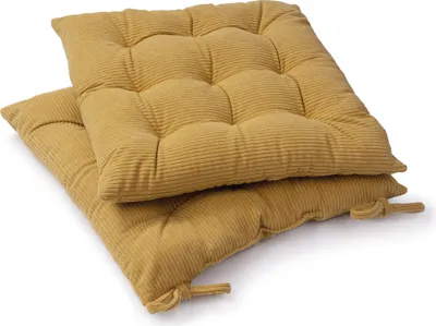 Produktbild von Sitzkissen mit Befestigungsbänder 40x40 Stuhlauflage Kissen Stuhlkissen 2er Set 40x40x5cm