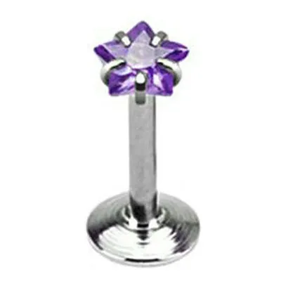 Produktbild von Damen-Pentagramm-Ohrknorpel-Bolzenohrring-Barbell-Körperpiercing-Schmuckanhänger-Weiß
