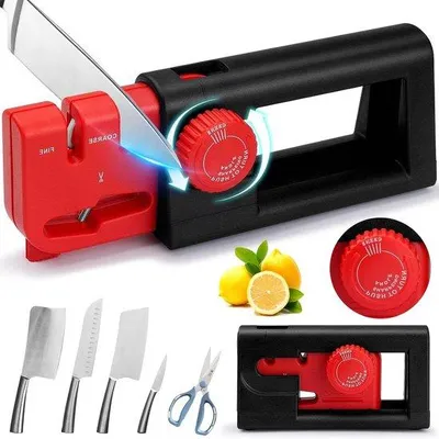 Produktbild von Famanu Handmesserschärfer 5 einstellbare Winkel - tragbarer Schärfer für Messer und Scheren