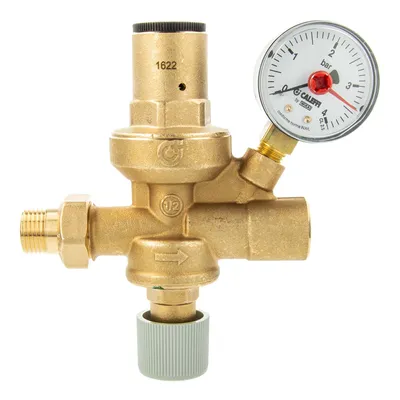 Obrázok produktu pre Plniaca armatúra kotla CALEFFI 1/2 palca, automatická, s manometrom, mosadz - 553140