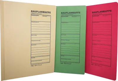 Produktbild von RNK Bauplanhefter B4, 3er Packung farbig sortiert