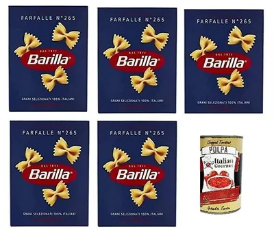 Produktbild von 5x Pasta Barilla Farfalle Nr. 265 italienisch Nudeln 500 g pack + Italian Gourmet polpa 400g