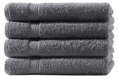 Produktbild von 4er Set Frottee Gästetücher Elegance 30x50 cm 100% Baumwolle 500 gsm Gästetuch anthrazit