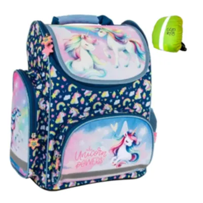 Produktbild von Goldkids - Rucksack Schulrucksack Teenager Kinderrucksack für Jungen und Mädchen mit Regenschutz - Einhorn Motiv