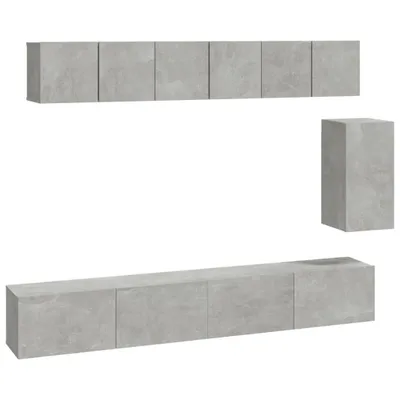 Produktbild von vidaXL 6-tlg. TV-Schrank-Set Betongrau Holzwerkstoff