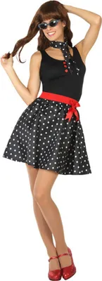 Produktbild von Rockabilly-Damen-Kostüm im Stil der 50er Jahre schwarz - M / L