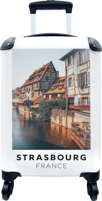 Produktbild von MuchoWow® MuchoWow® Koffer Handgepäck Trolley Rollkoffer Kleine Reisekoffer mit 4 Rollen - Frankreich - Wasser - Haus - Cabin Size < 55x40x23 cm & 55x40x20 cm - Fotokoffer - Kabinenkoffer - Boardgepäc
