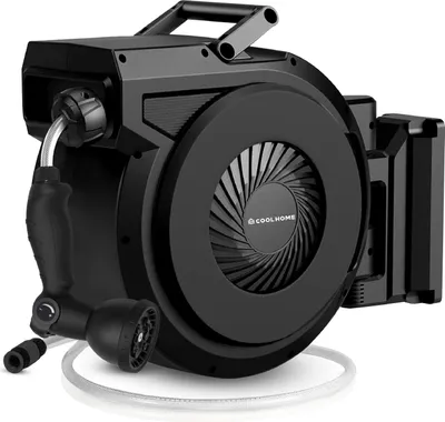 Produktbild von CoolHome Wandschlauchbox 25 + 2 Meter - Gartenschlauch mit Rolle - Schlauchhalter 180° drehbar - Gartenschlauchrolle - Schwarz