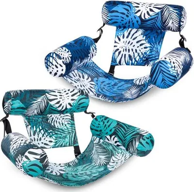 Produktbild von Robuuste drijvende ligstoelen voor volwassenen, set van 2, opblaasbaars zwembadoppervlak, ideal für Sommerfeiern und Wassersport.