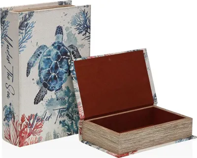 Produktbild von Dekorative Box Versa Leinwand Holz MDF Buch Tortoise