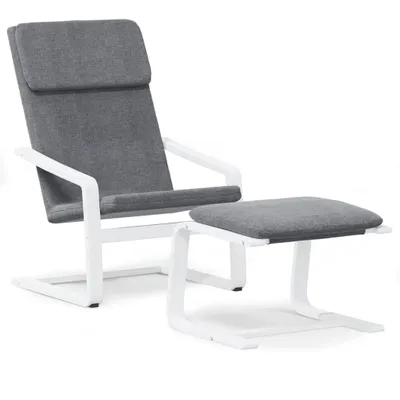 Produktbild von vidaXL Relaxsessel mit Hocker Dunkelgrau Stoff