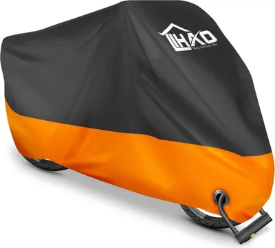 Image de LIHAO Bâche moto 190T étanche Orange Noir 245x105x125 cm