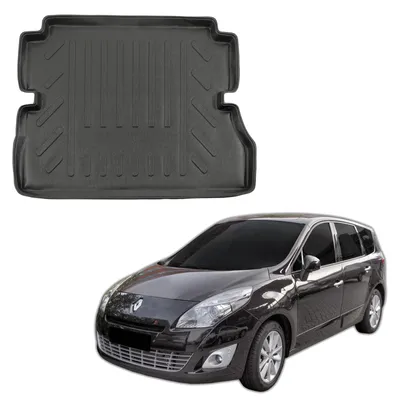 Image de Tapis De Coffre Sur Mesure Pour Renault Grand Scenic 3 2010-2016 7-Seats, Noir, Antidérapant, Bord Haut, Toutes Saisons