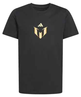 Produktbild von Adidas T-Shirt für Jungen, Serie Messi, Modell KB9513, Kurzarm, Schwarz