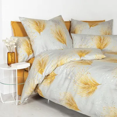 Produktbild von Janine Edelflanell Bettwäsche Chinchilla S 78054 bernstein platin 155x220 cm + 80x80 cm