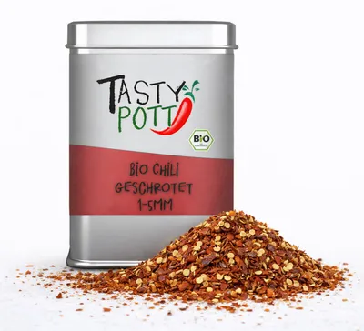 Produktbild von Tasty Pott  Chili geschrotet - mit Saat - 60g