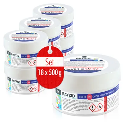 Produktbild von 18x 500 g BAYZID® Multiblock 5in1 für Pools