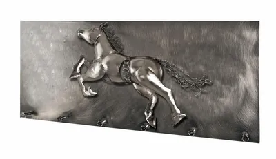 Produktbild von Haku Wandgarderobe, schwarz-nickel - Maße: 80 cm x 10 cm x 35 cm; 32816