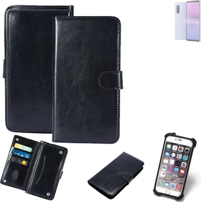 Produktbild von K-S-Trade 360° Hülle kompatibel mit Sony Xperia 10 V schwarz Kunstleder Case BookCase WalletCase Kunstlederederhülle Handyhülle, Rundumschutz