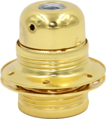 Produktbild von E27 Fassung mit Außengewinde & Stein & 2 Stellringe | Metall | Gold