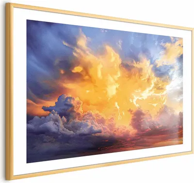 Produktbild von Posterpapier Poster - Beautiful Sunset - clouds in warm shades 90x60 cm Muster b-H-10021-ao-a