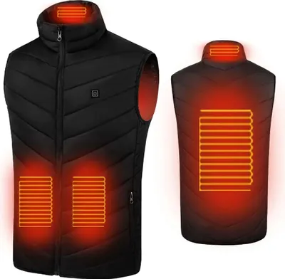 Produktbild von Beheizbare Weste für Damen und Herren – Leichte Outdoor-Heizweste, schwarz – FLAMEVEST L