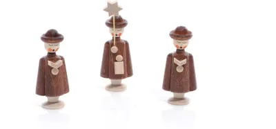 Produktbild von Tischdeko Kurrendefiguren 3 Figuren Natur Höhe ca 5 cm