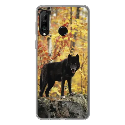 Produktbild von MuchoWow® Handyhülle Schutzhülle Hülle für Huawei P30 Lite Wolf - Fels - Baum Silikon Softcase Handy Hülle - Handyhülle