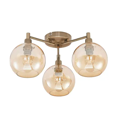 Produktbild von Lindby Jemissa Deckenlampe, 3-flammig, amber