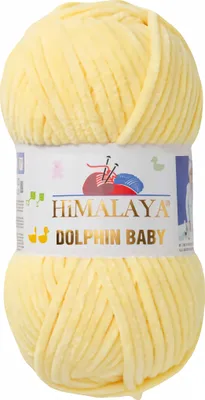 Produktbild von Strickfein Himalaya Dolphin Baby super Bulky Chenille Garn Wolle strickgarn 100 gr 80302 - hellgelb