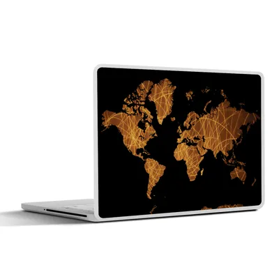 Produktbild von MuchoWow® Laptop Aufkleber Sticker Cover Weltkarte - Abstrakt - Braun 40x30 cm - Laptop Dekoration - Selbstklebend