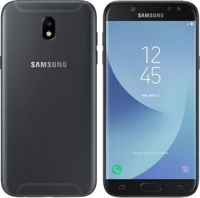 A front and back view of a Samsung Galaxy J5 (2017) smartphone.