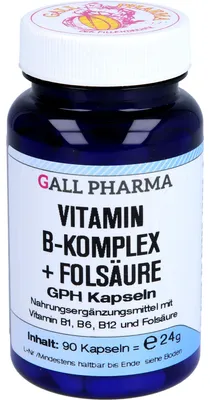 Obrázok produktu pre GALL PHARMA Komplex vitamínov B + kyselina listová GPH, 90 kapsúl