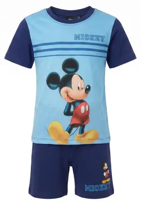 Produktbild von Disney Mickey Maus Jungen Schlafanzug Pyjama Shirt Shorts - 116, Blau
