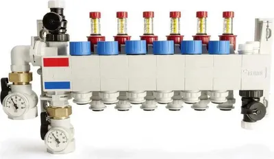 Produktbild von REHAU SPEED, Verteiler, HKV-D Polymer, 4 Kreise, Konnektor 17, 1 Stk.