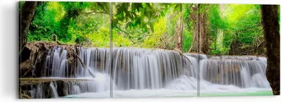 Produktbild von Bild auf Leinwand - Leinwandbild - Wasser Park Natur Landschaft - 120x40cm - Wand Bild - Wanddeko - Leinwanddruck - Bilder - Kunstdruck - Wanddekoration - Leinwand bilder - Wandkunst - CA120x40-2502