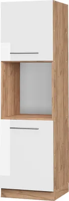 Produktbild von Vicco Herdumbauschrank Fame-Line, 60 cm offen, Weiß Hochglanz/Goldkraft Eiche