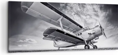 Produktbild von Bild auf Leinwand - Leinwandbild - Einteilig - Flugzeug An-2 Schwarzweiß - 100x40cm - Wand Bild - Wanddeko - Wandbilder - Leinwanddruck - Bilder - Wanddekoration - Leinwand bilder - AB100x40-4363