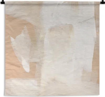 Produktbild von MuchoWow® Wandteppich Wandbehang Farbe - Weiß - Abstrakt 60x60 cm Tapisserie Dekoration Wandtuch - Dekorationen - Wand Decke