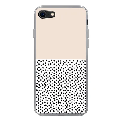 Produktbild von MuchoWow® Handyhülle Schutzhülle Hülle für iPhone 8 Polka dots - Weiß - Schwarz Silikon Softcase Handy Hülle - Schutzhaube