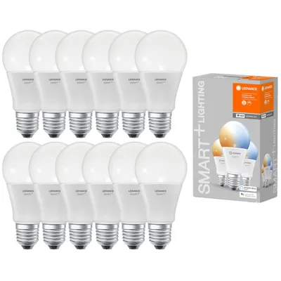 Produktbild von 12 x Ledvance LED Smart+ Leuchtmittel Birne A60 9W = 60W E27 matt 806lm Tunable White 2700K-6500K Dimmbar App Google Alexa WiFi