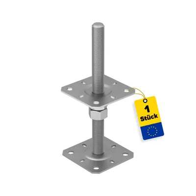 Produktbild von GRUNDLINE Stützenfuß Pfostenträger, höhenverstelbar zum Aufschrauben - PSR M20 M20 80x250