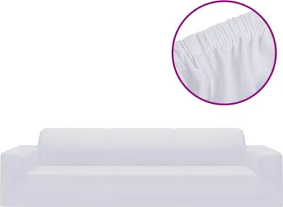 Obrázok produktu pre vidaXL Strečový poťah na 4-miestnu pohovku White Polyester Jersey