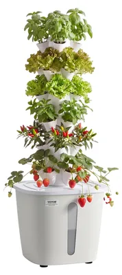 Produktbild von VEVOR Hydroponischer Turm, 30 Pods 6 Ebenen Hydroponik Anbausystem-Kit mit App-Steuerung, Vertikaler Garten für zu Hause mit 20L Wassertank & Pumpe, Anzuchtset für Kräuter, Früchte, Gemüse im Innenbereich