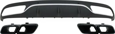 Image de Diffuseur pour MERCEDES Classe C C205 A205 2014-2019 C63 look noir Conseils d'échappement