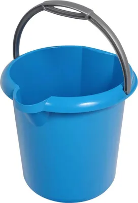 Produktbild von Putzeimer Set - 5 Stück mit Ausguss und Skala, 5 Liter - Eimer rund, Wassereimer Kunststoff, Haushaltseimer Plastik - verschiedene Farben Farbe:azur