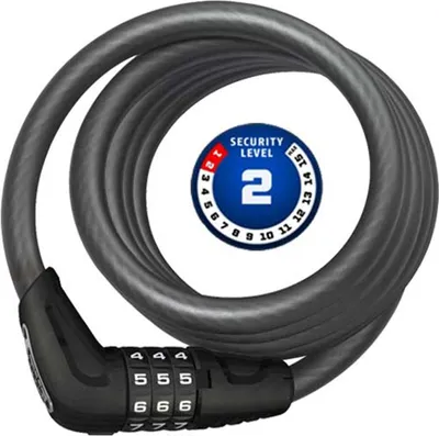 Obrázek produktu pro ABUS 4508C, Kabelový zámek, Černá, Ocel, Kombinace 3 číslic, 8 mm