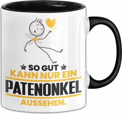 Produktbild von Patenonkel Geschenk Tasse So Gut Kann Nur Ein Patenonkel Aussehen Geschenkidee Kaffee-Becher (Schwarz)