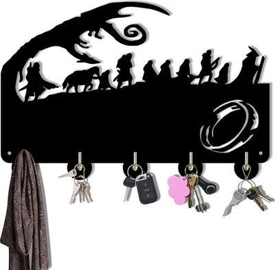 Produktbild von Famanu Schlüsselhalter Wandmontage - Schwarz, 5 Haken