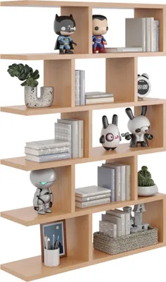 Produktbild von Wandregal Bücherregal Hängende Bibliothek in Buche – Modernes Offenes Regal 70×100,8 cm für Wohnzimmer, Büro & Kinderzimmer